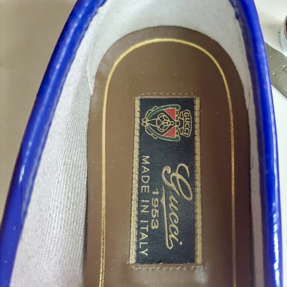 Gucci Blue Patent Leather 1953 Horsebit Slip On Loafers Size 34 - Picture 5 of 7
